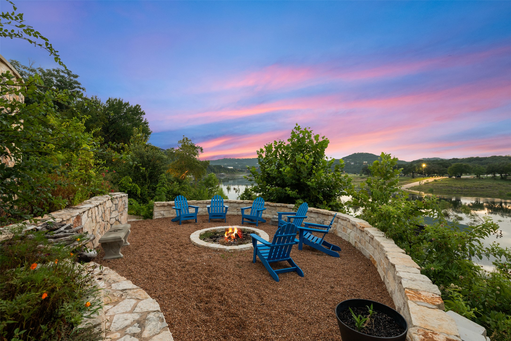 10716 Beach Road Leander, TX 78641 - Photo 27 of 39 View of yard with a fire pit and a water view