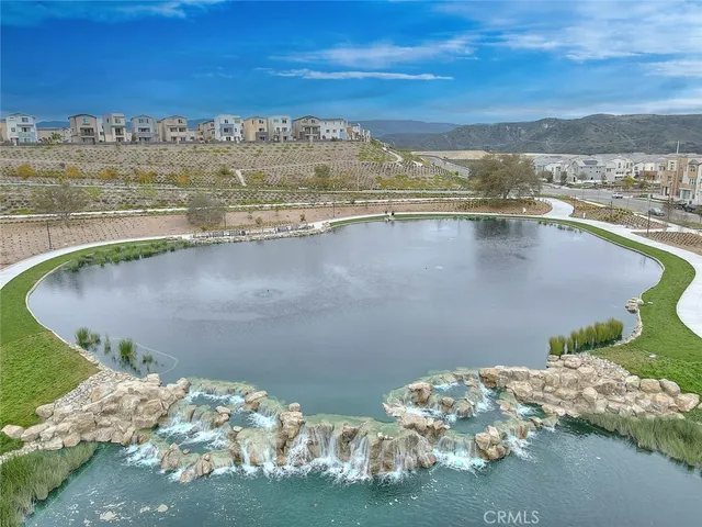 a view of a city with a lake view