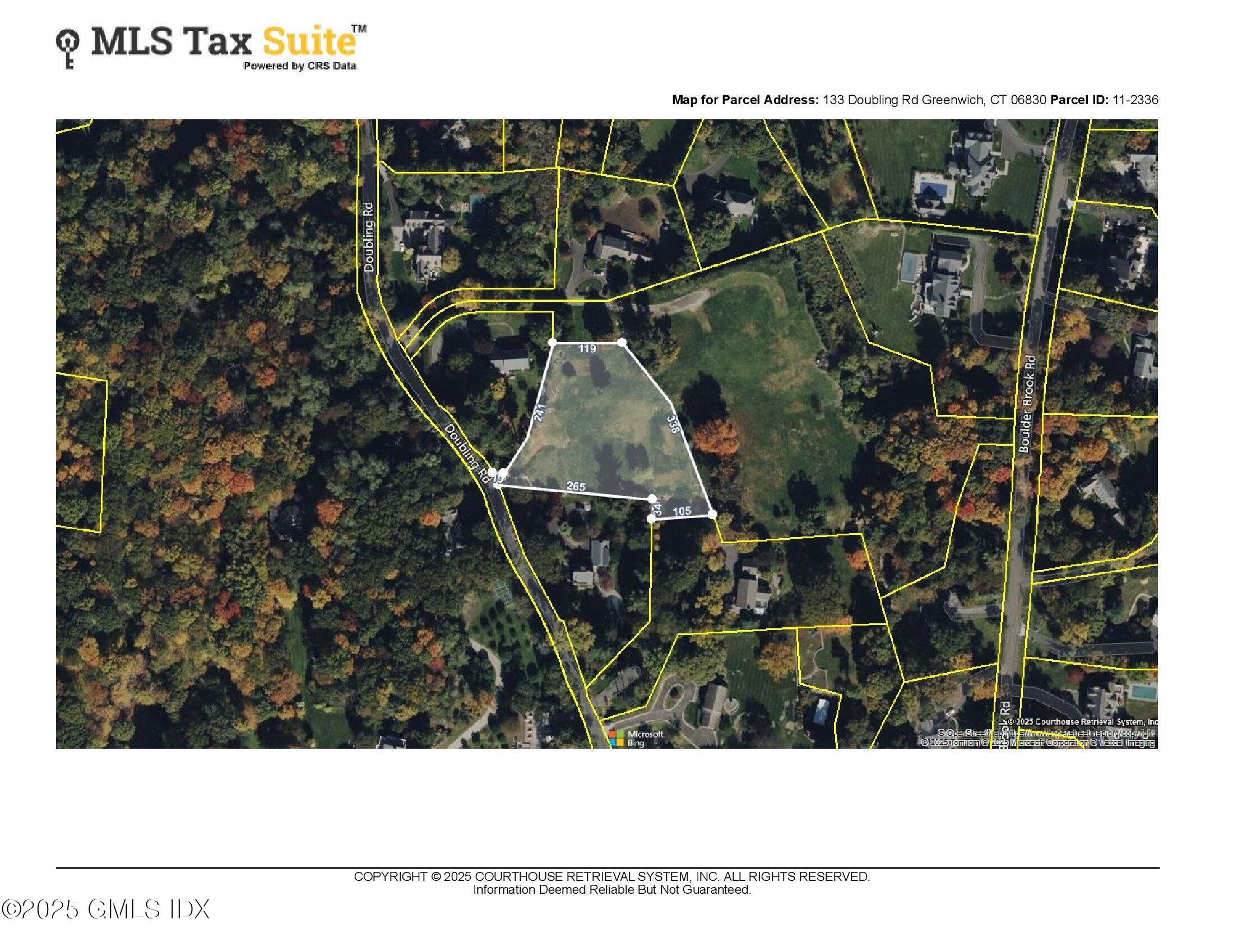 133 Doubling Road Greenwich, CT 06830 - Photo 13 of 13 GIS Aerial Map