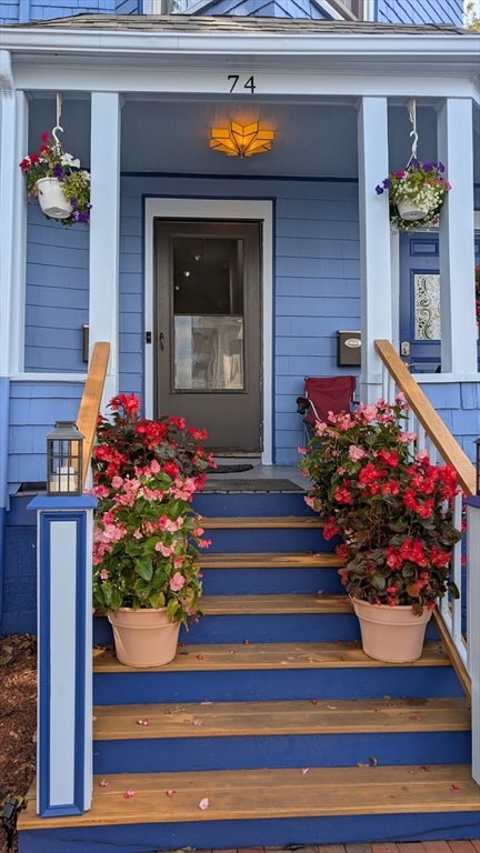 74 Sydney Street, Unit 2 Boston, MA 02125 - Photo 21 of 28 a vase of flowers sitting on a floor in front of a door