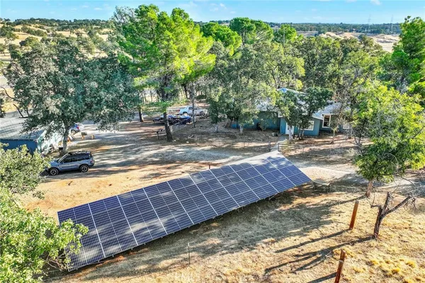 a view of a backyard with trees