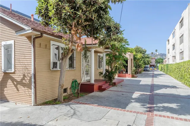 a view of a house with a patio