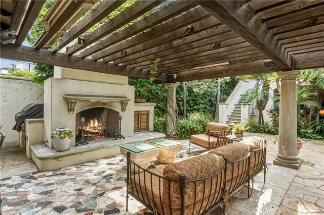 a outdoor space with patio lots of furniture and garden view