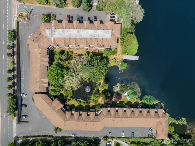 an aerial view of a house