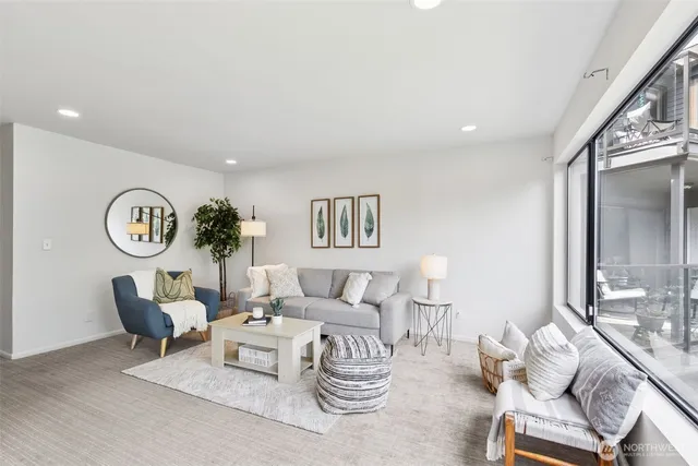 a living room with furniture