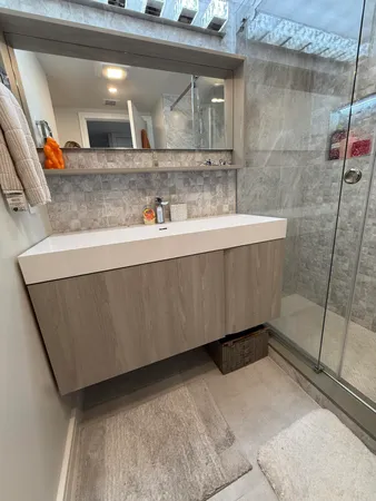 a bathroom with a shower