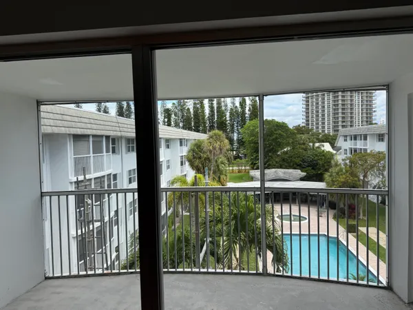 a view of a building from a window