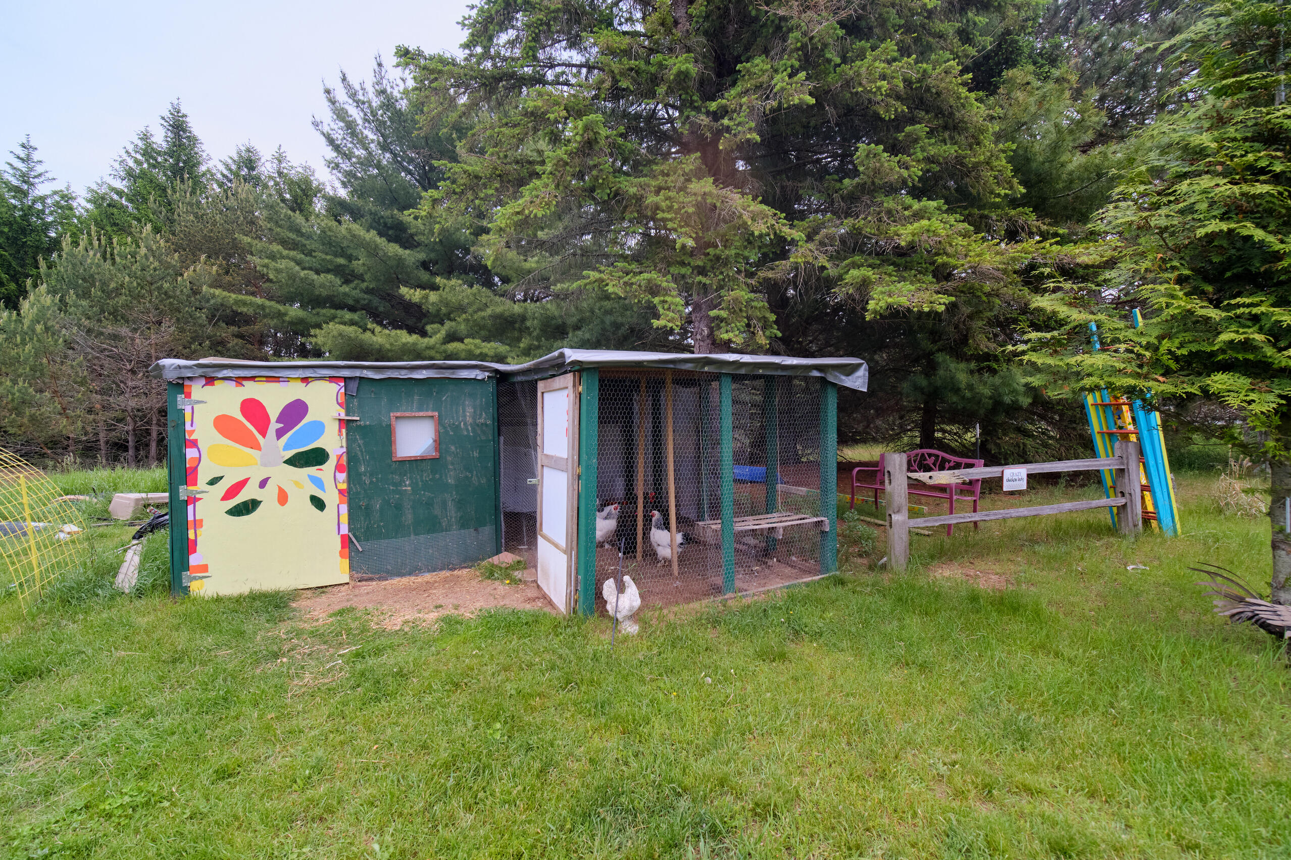 3750 River Road Manistee, MI 49660 - Photo 55 of 60 Colorful chicken coop!