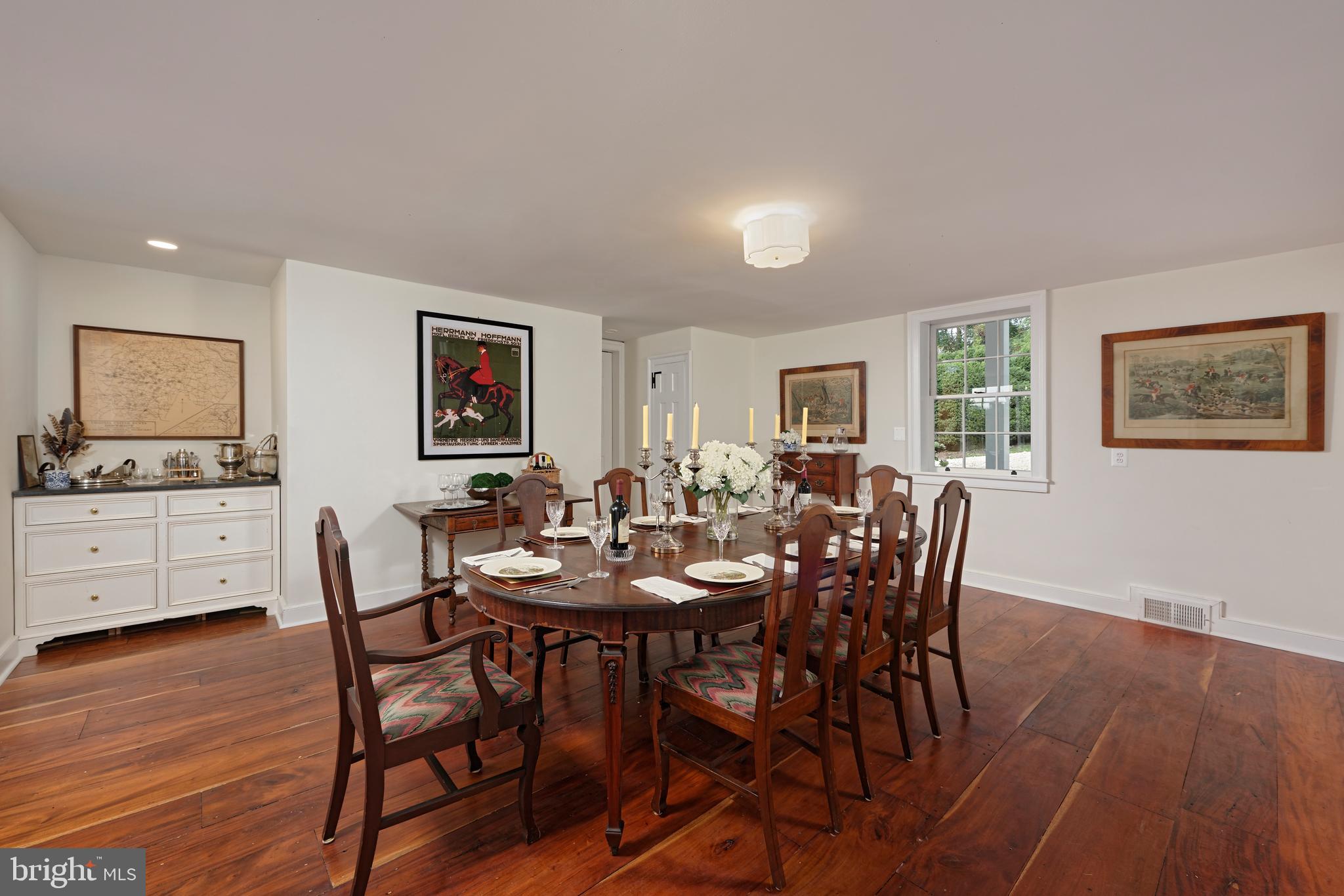 20532 Trappe Road Upperville, VA 20184 - Photo 6 of 63 Dining room with built-in bar area & cherry floors