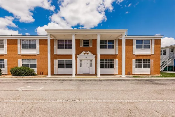 front view of a brick house