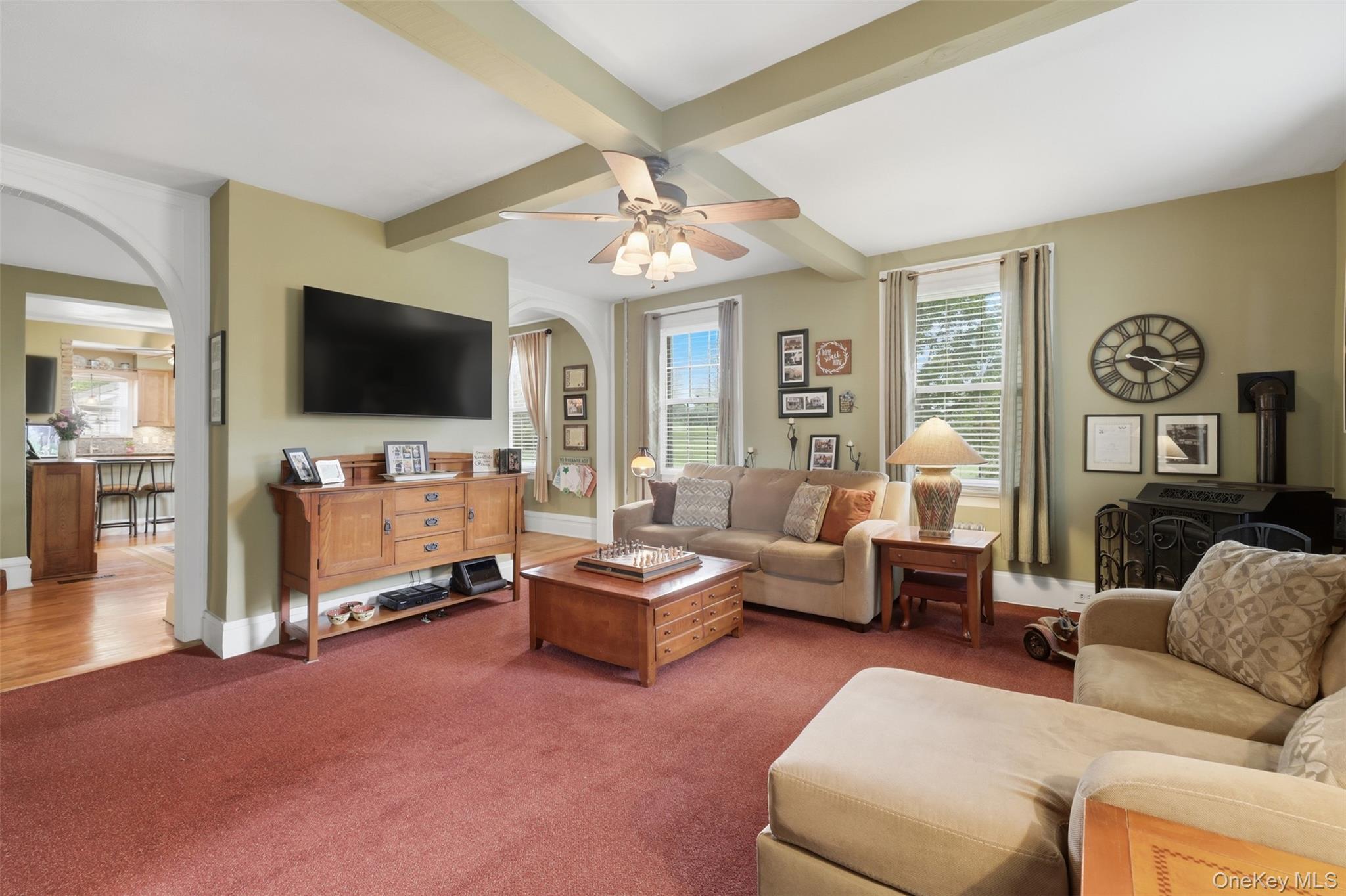 6 Country Club Road Hopewell Junction, NY 12533 - Photo 30 of 50 Family Room with Pellet Stove and ceiling fan