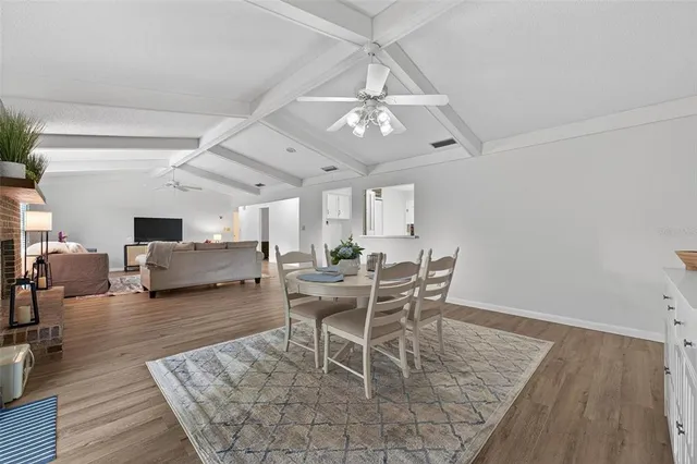 a view of a livingroom and dining room