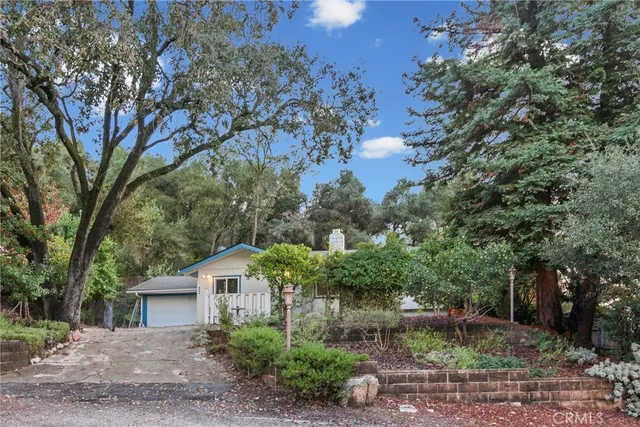 a front view of a house with a yard and tree s