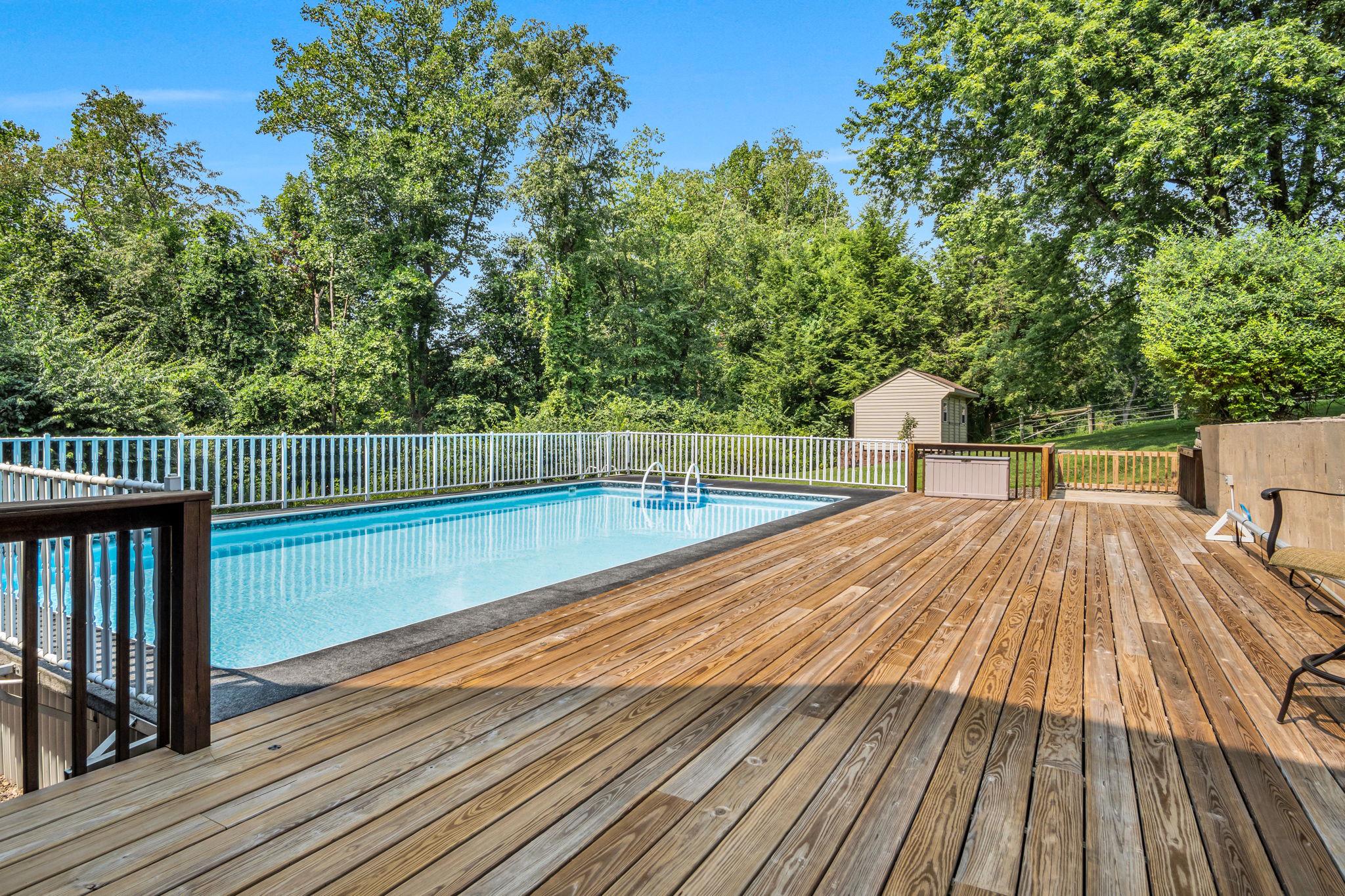 83 South Mountain Road Robesonia, PA 19551 - Photo 48 of 63 Above ground chlorine pool with massive deck area.