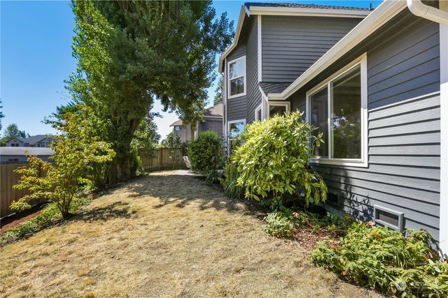 a view of a backyard with plants