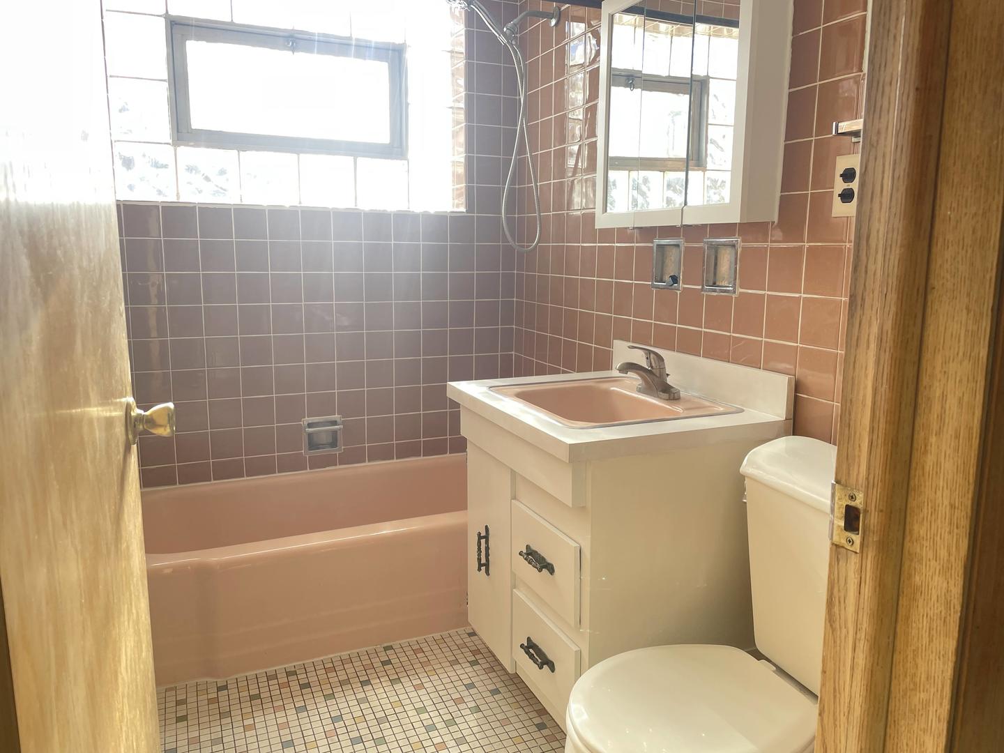 8046 South Pulaski Road Chicago, IL 60652 - Photo 7 of 9 a bathroom with a sink a toilet and bathtub