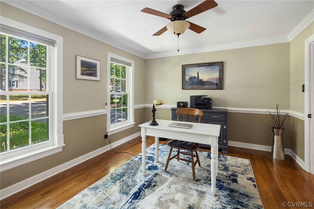 13817 Shadow Ridge Road Midlothian, VA 23112 - Photo 4 of 34 a workspace with furniture window and wooden floor