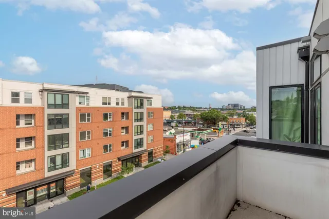 a view of a city from a balcony