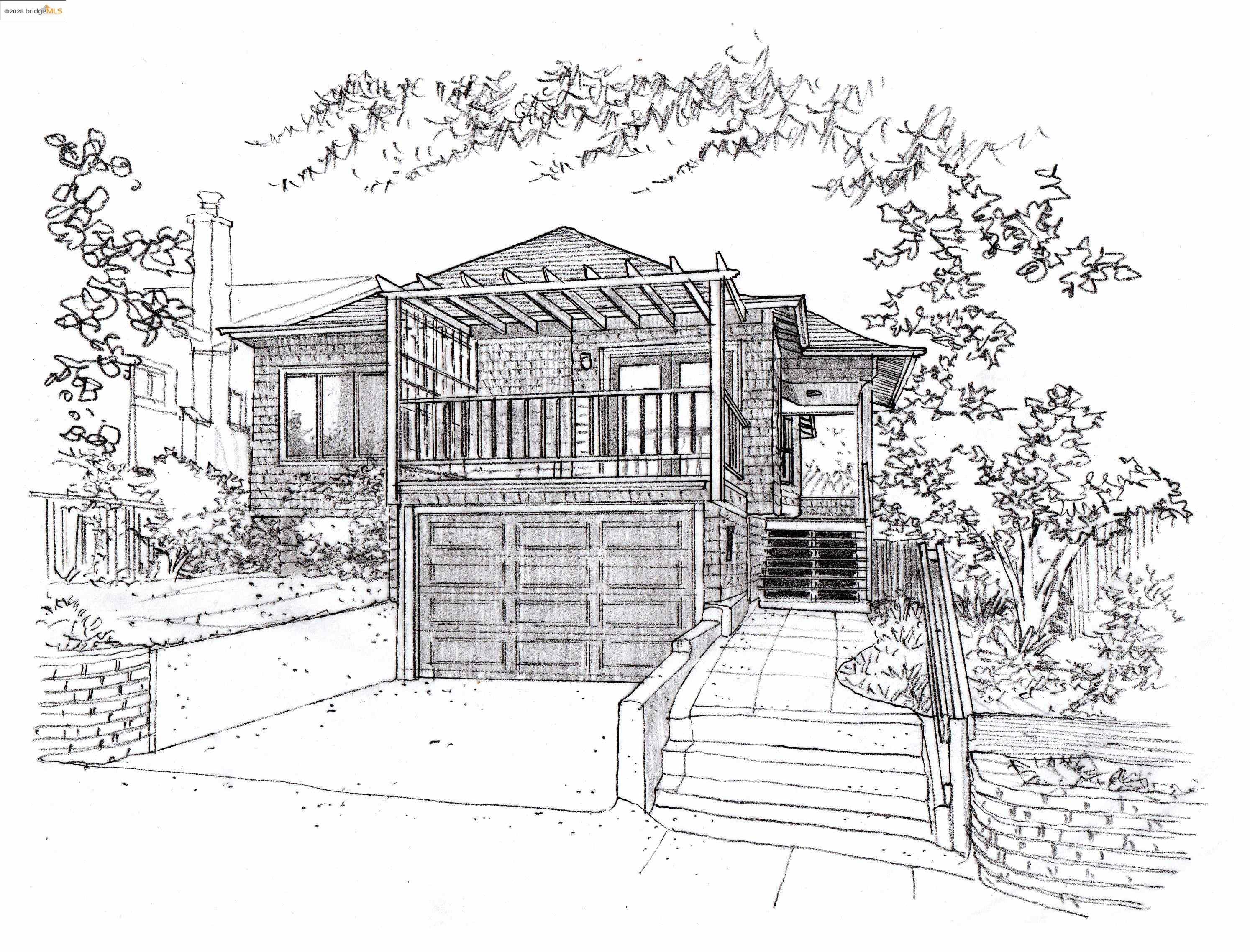 a picture of a house and a street