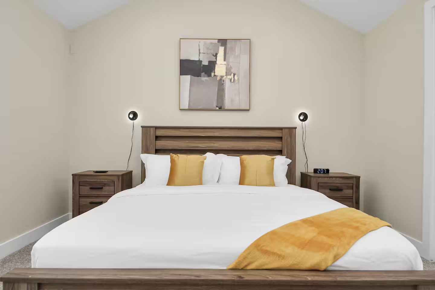 5935 Beall Street, Unit D Houston, TX 77091 - Photo 28 of 50 a bedroom with a bed and a night stand