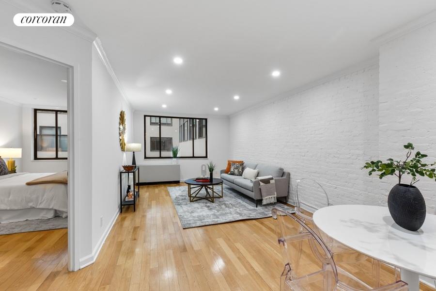 a living room with furniture