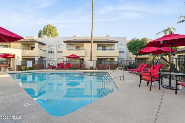an outdoor space with patio
