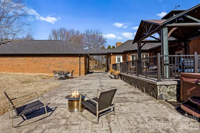 a view of a terrace with outdoor seating
