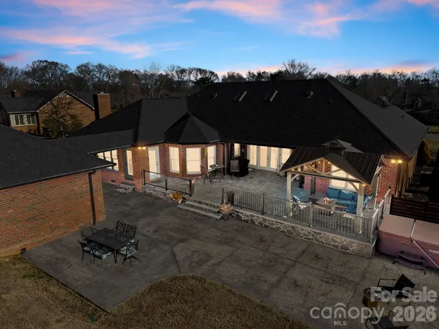 a view of a terrace with chairs