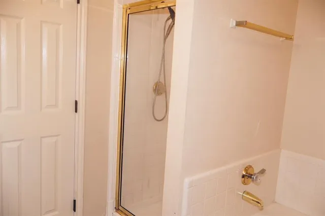 a bathroom with a shower