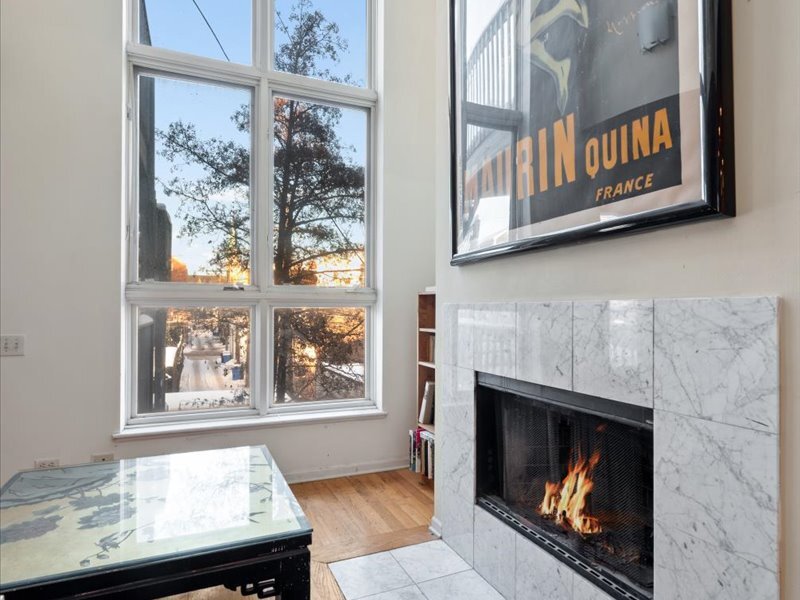 1412 West Diversey Parkway, Unit B Chicago, IL 60614 - Photo 5 of 26 a living room with furniture and a fireplace