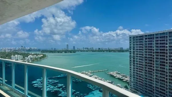 a view of lake from balcony