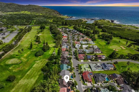 a view of a city with an ocean