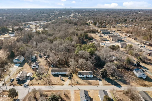 an aerial view of multiple house