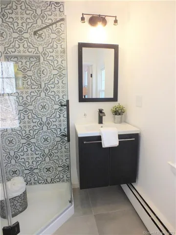 an aerial view of a kitchen counter space