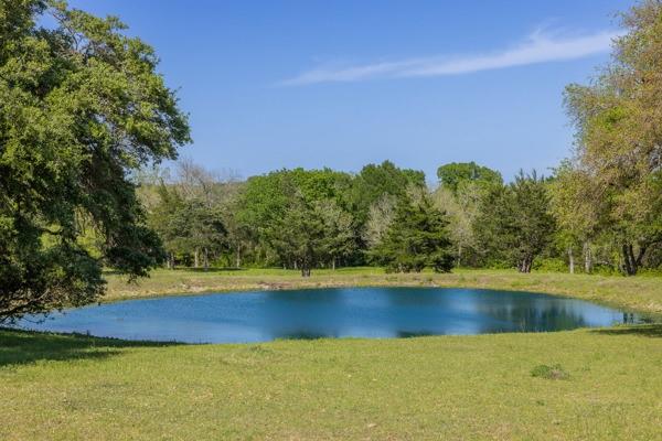6808 Cedar Hill Road Brenham, TX 77833 - Photo 20 of 40 a view of a large yard with an outdoor space and seating area