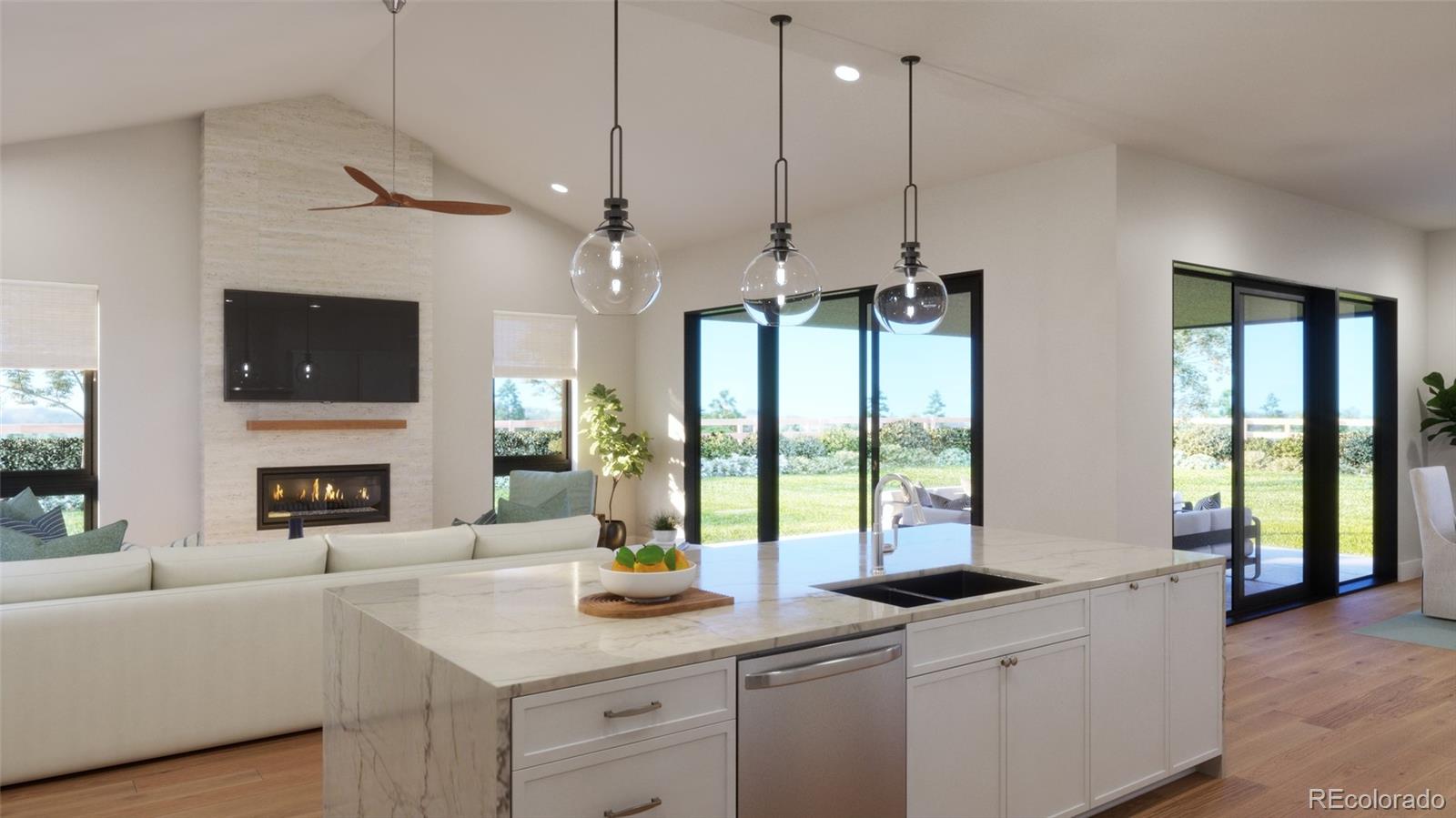 1040 Locust Avenue Boulder, CO 80304 - Photo 17 of 27 a kitchen with counter top space and living room view