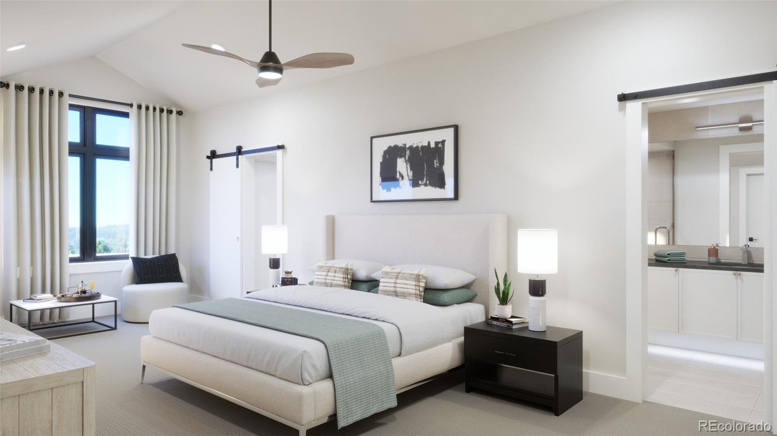 1040 Locust Avenue Boulder, CO 80304 - Photo 22 of 27 a bedroom with bed and a chandelier