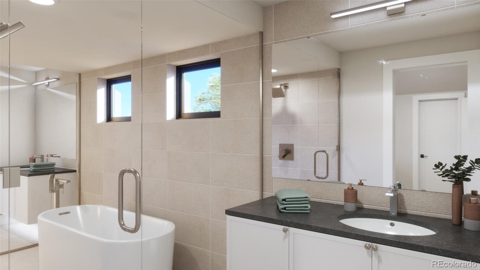 1040 Locust Avenue Boulder, CO 80304 - Photo 24 of 27 a bathroom with a sink double vanity and a mirror