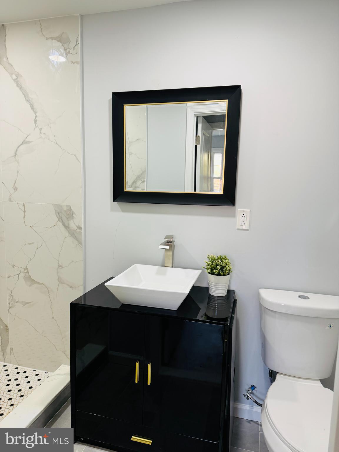 11046 Ferndale Street Philadelphia, PA 19116 - Photo 13 of 37 a bathroom with a toilet a sink and mirror
