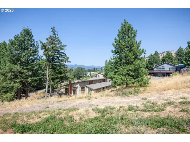 a view of a yard with an outdoor space