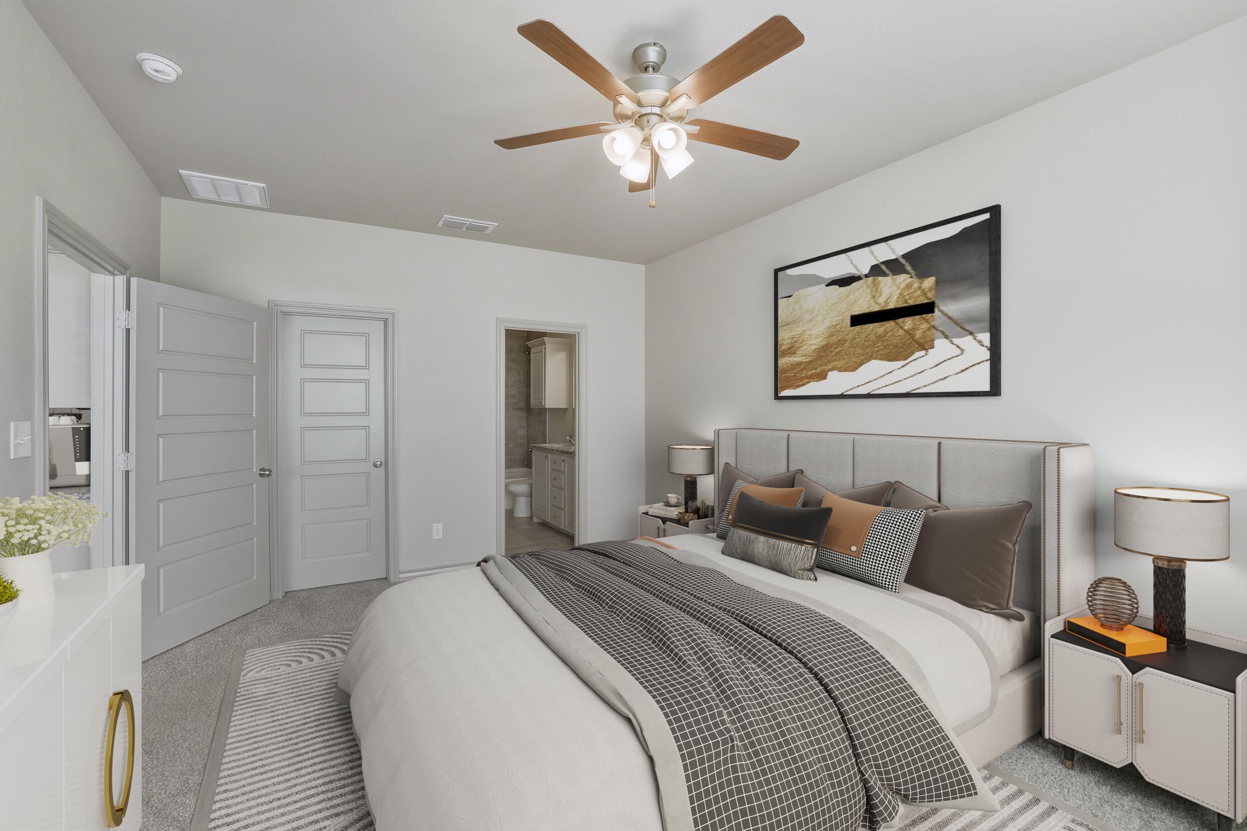 7103 22nd Street Lubbock, TX 79407 - Photo 13 of 30 a bedroom with a bed and a painting on the wall