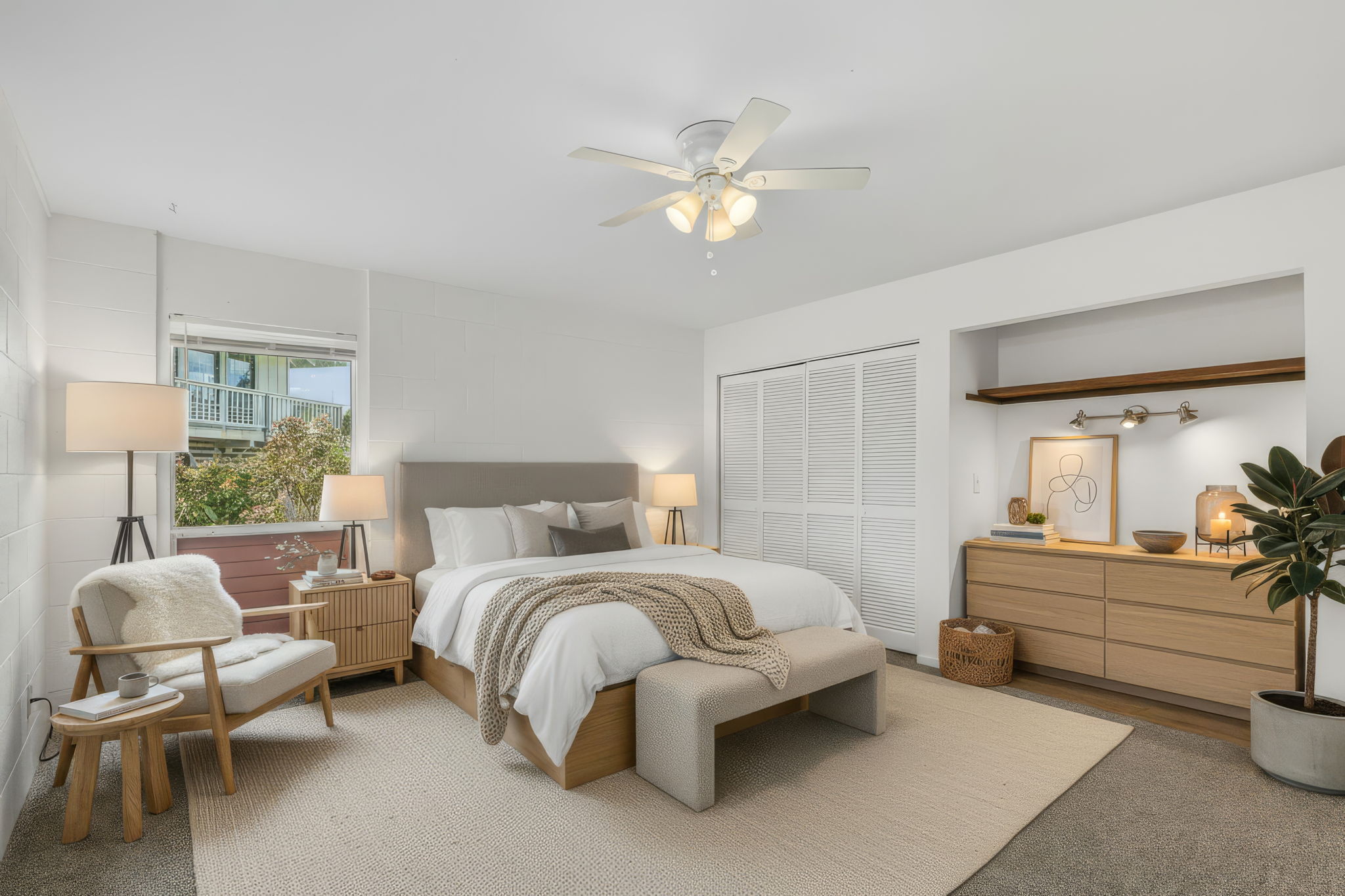 388 Molo Street Kapaa, HI 96746 - Photo 12 of 27 a spacious bedroom with a bed and ceiling fan