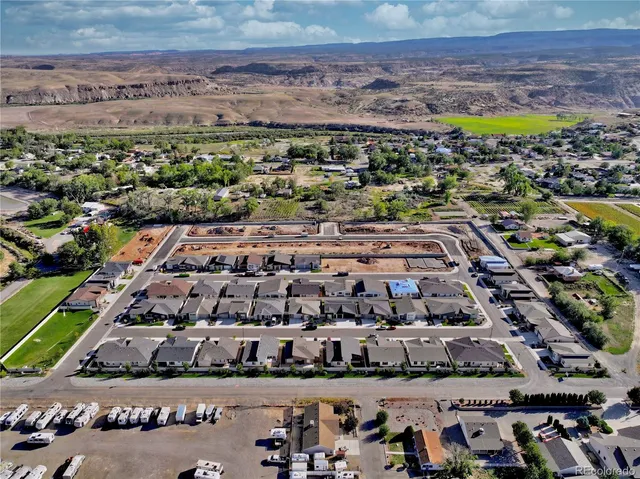 an aerial view of multiple house