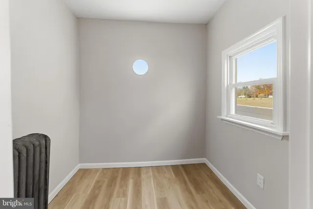 an empty room with a window