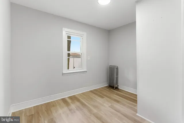 a view of a room with a window