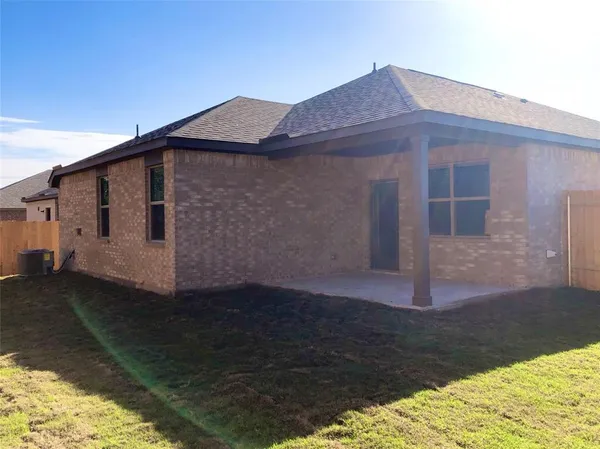 a view of a park with a large trees