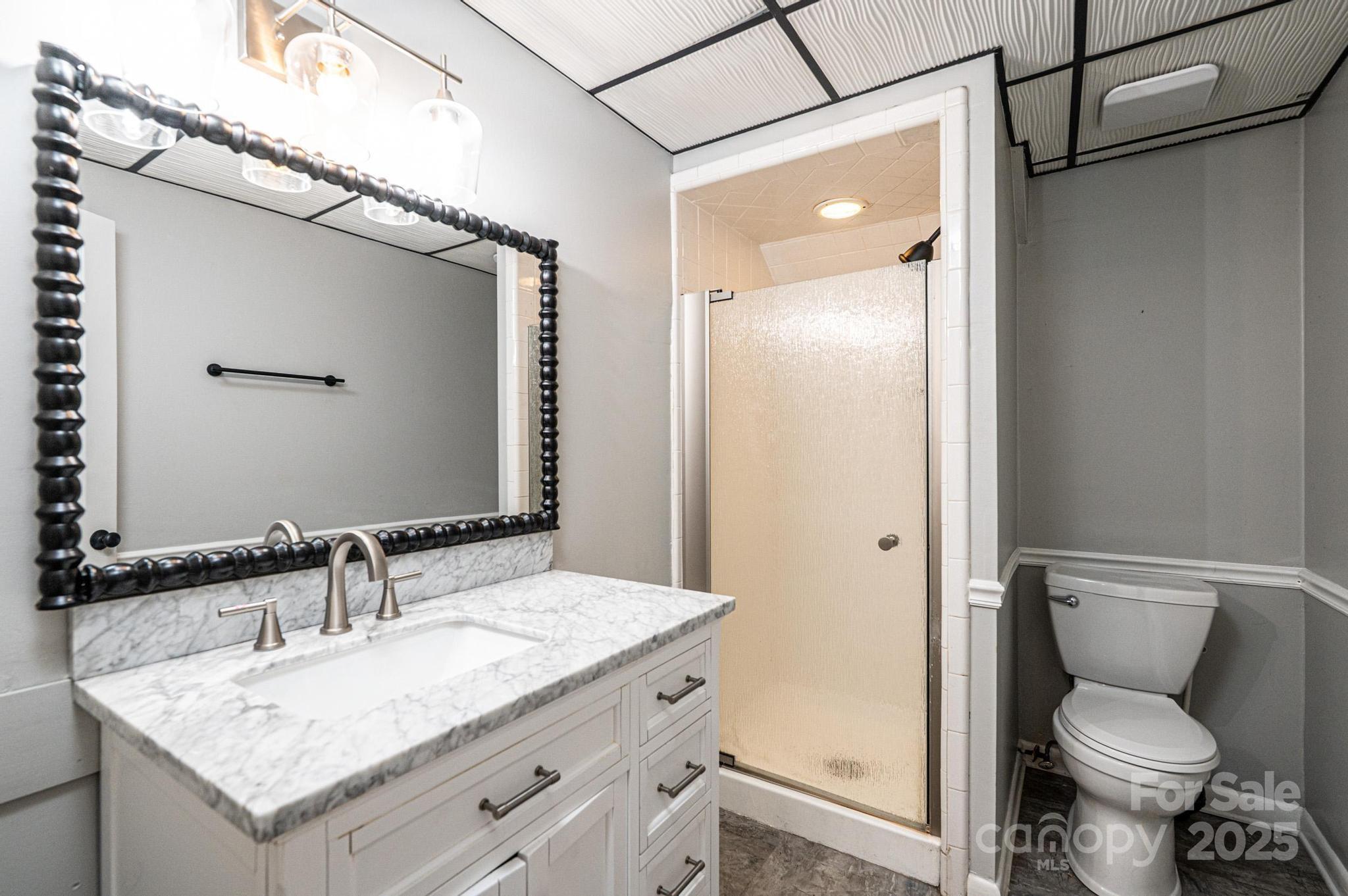 710 4th Avenue Northeast Conover, NC 28613 - Photo 24 of 33 a bathroom with a granite countertop sink toilet and shower
