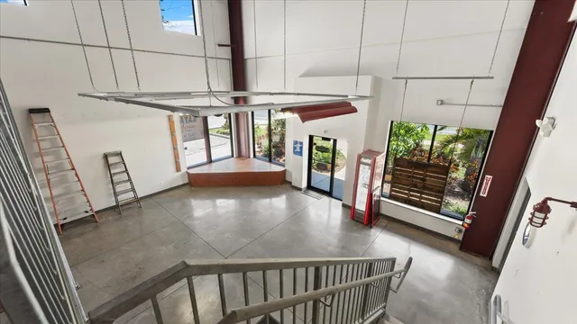 a view of a indoor garage