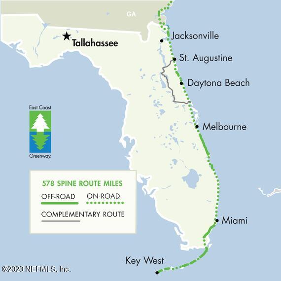 2 Beachcomber Way St. Augustine, FL 32084 - Photo 14 of 15 FLORIDA EAST COAST GREENWAY MAP