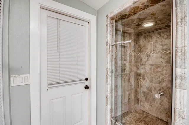 a bathroom with a shower